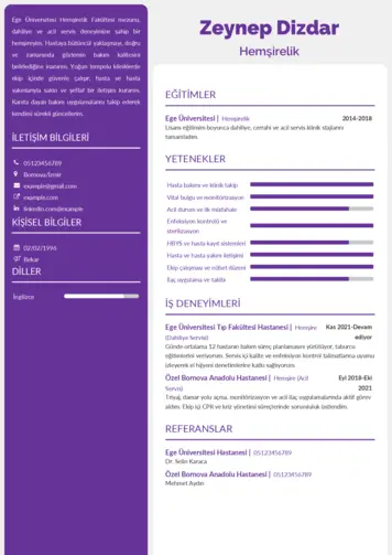 Sağlık Çalışanı Cv Örnekleri cv indir